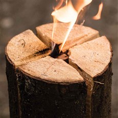 Swedish Torch Log Vulcano 25cm - Perfect for Camping, Hiking, and Outdoor Fun