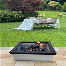 Vulcano Outdoor Stone Fireplace Fire Pit Kit - DIY Assembly for Garden