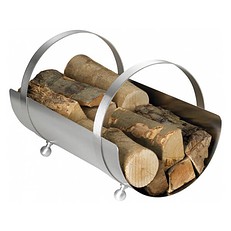 Curved Stainless Steel Log Basket