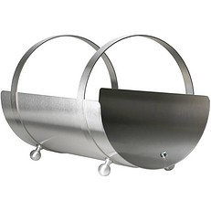 Curved Stainless Steel Log Basket