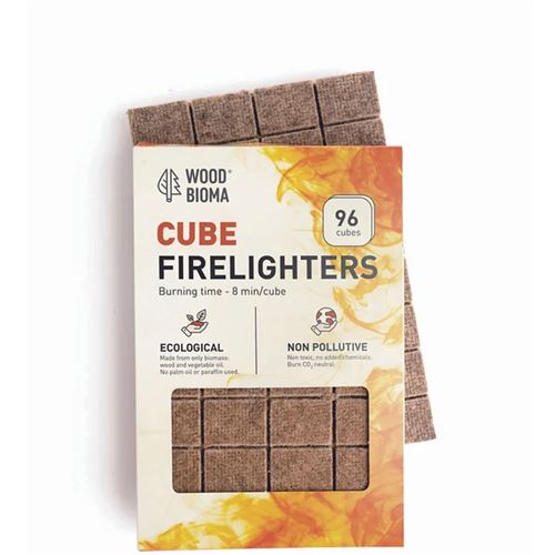 Cube Firelighters - Compressed Hardwood Eco-Friendly Firestarters for BBQs and Fireplaces