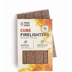 Cube Firelighters - Compressed Hardwood Eco-Friendly Firestarters for BBQs and Fireplaces