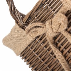 Rectangular Willow Storage and Log Basket with Removable Hessian Lining