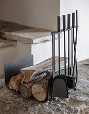 Stanton Log Holder with Set of 4 Tools in Black