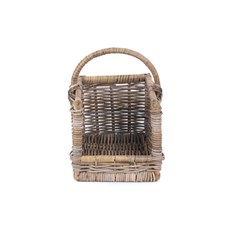 Small Rattan Open-Ended Log Basket - Stylish and Rustic Fireside Accessory