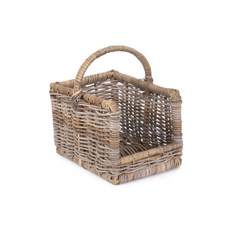 Small Rattan Open-Ended Log Basket - Stylish and Rustic Fireside Accessory