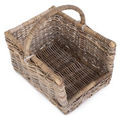 Medium Rattan Open-Ended Log Basket - Rustic and Stylish Fireside Accessory