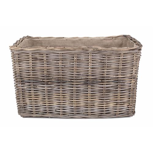 Large Under-Bench Rattan Basket with Cordura Lining - Versatile and Stylish Storage Solution