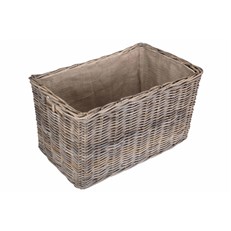 Large Under-Bench Rattan Basket with Cordura Lining - Versatile and Stylish Storage Solution