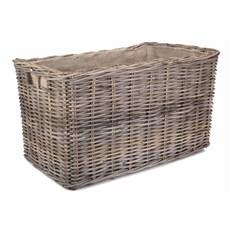 Large Under-Bench Rattan Basket with Cordura Lining - Versatile and Stylish Storage Solution