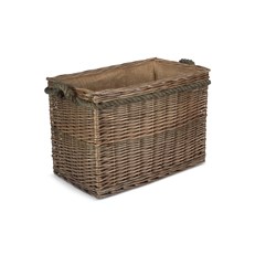 Medium Rectangular Rope-Handled Log Basket - Stylish and Durable Fireplace Accessory