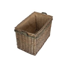 Medium Rectangular Rope-Handled Log Basket - Stylish and Durable Fireplace Accessory