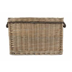 Large Rectangular Rope-Handled Log Basket - Stylish and Durable Fireplace Accessory