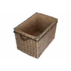 Large Rectangular Rope-Handled Log Basket - Stylish and Durable Fireplace Accessory