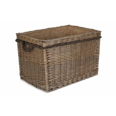 Large Rectangular Rope-Handled Log Basket - Stylish and Durable Fireplace Accessory