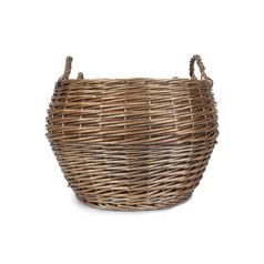 Set of 2 Antique Wash Stumpy Baskets - Stylish and Versatile Storage Solution