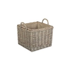 Callow Wicker Log Basket Medium Square Line Storage Basket