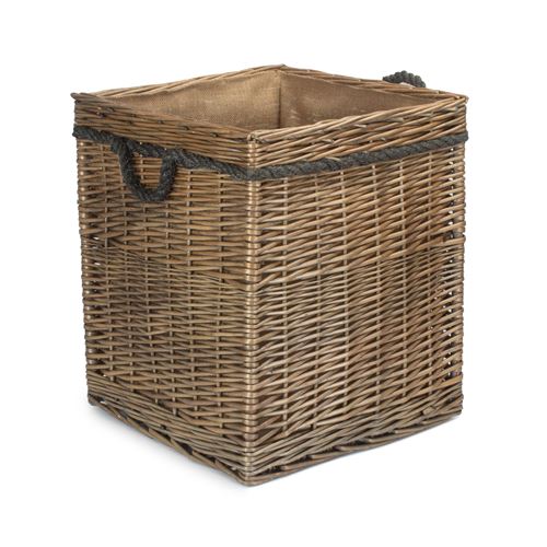 Size 2 Antique Wash Square Storage Basket - Stylish and Versatile Storage Solution