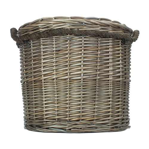 Size 1 Antique Wash Round Storage Basket - Stylish and Versatile Storage Solution