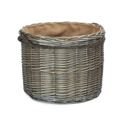 Size 2 Antique Wash Round Storage Basket - Stylish and Versatile Storage Solution