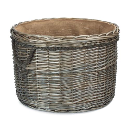 Size 3 Antique Wash Round Storage Basket - Stylish and Versatile Storage Solution