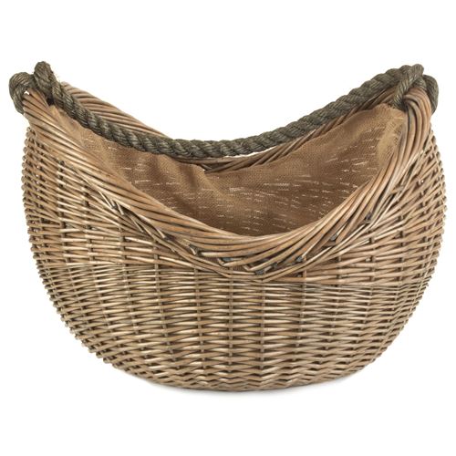 Antique Wash Rope-Handled Carrying Basket - Stylish and Versatile Storage Solution