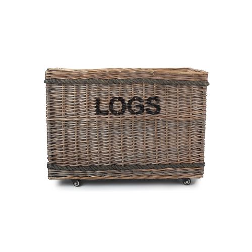 Jumbo 'Logs' Basket with Wheels - Stylish and Movable Fireside Storage Solution