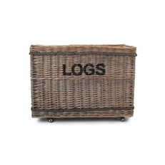 Jumbo 'Logs' Basket with Wheels - Stylish and Movable Fireside Storage Solution