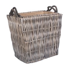 Set of 2 Rectangular Grey Log Baskets - Stylish and Robust Log Storage Solution