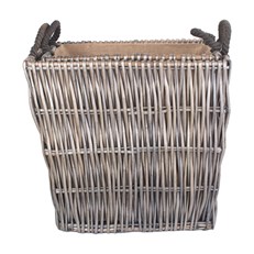 Set of 2 Rectangular Grey Log Baskets - Stylish and Robust Log Storage Solution